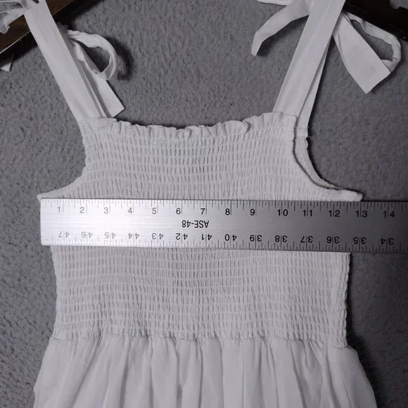 NWT 🤍Andrew Marc New York Dress Women's Medium White Eyelet Tie-Shoulder - Picture 11 of 15